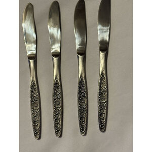 Interpur JARDINERA Stainless Japan Floral Glossy Silverware Set Of 4 Knives
